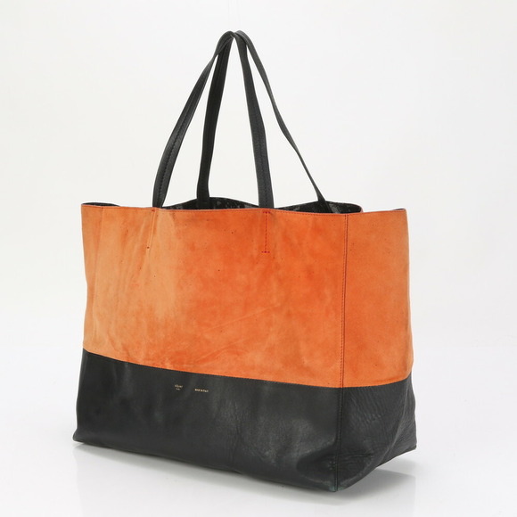 Celine Horizontal Hippo Black Orange Leather Tote Bag - Picture 2 of 14